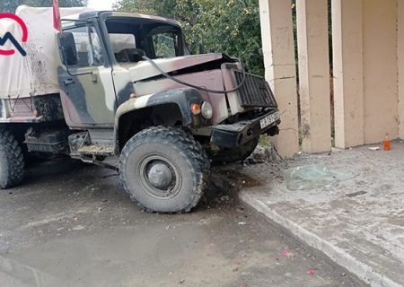 تصادف یک خودروی نظامی ارتش جمهوری آذربایجان در گورانبوی
